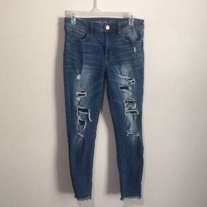 American Eagle ripped jeans, size 6, short